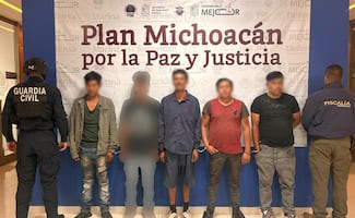Detienen en Michoacán a cinco presuntos integrantes de "La Venada"; entre los detenidos está "La Goma", objetivo prioritario   