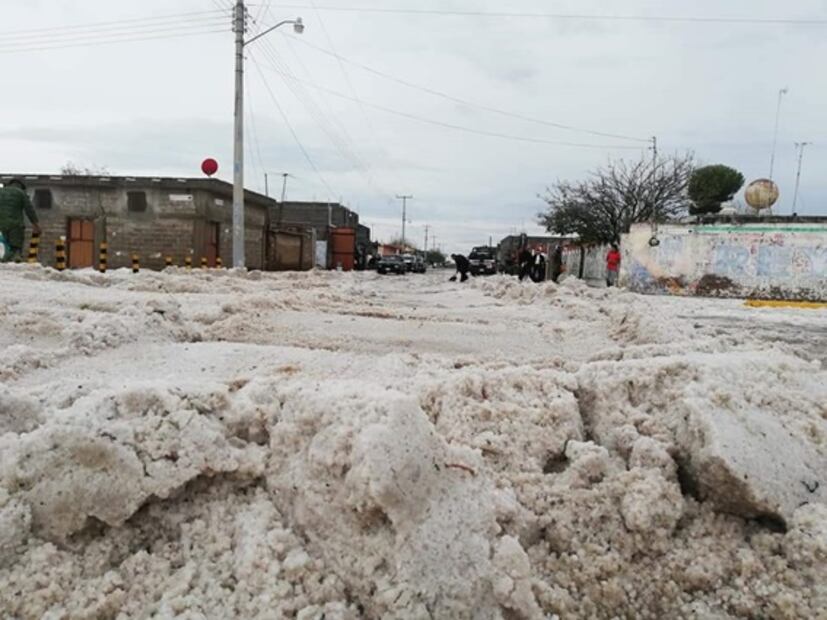 Granizada en municipio de Zacatecas sorprende a pobladores