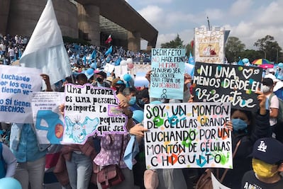 Manifestantes Provida marchan por la mujer y la vida