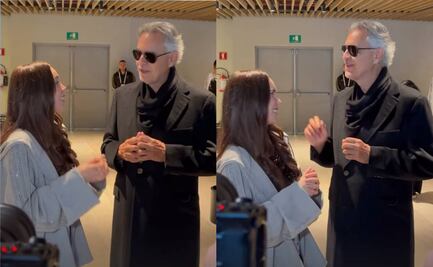 Belinda y Bocelli se avientan "palomazo" previo al concierto de la FIFA