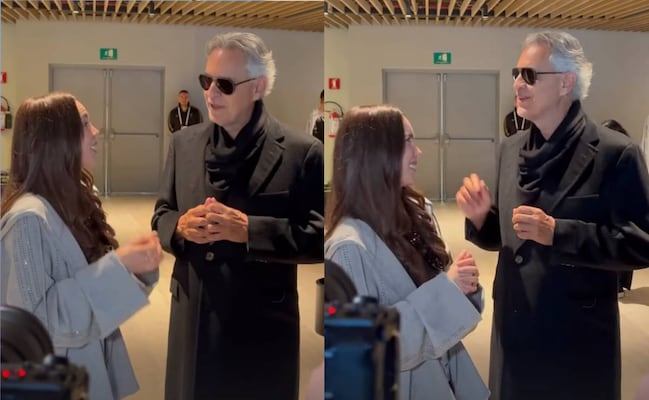 Belinda y Bocelli se avientan "palomazo" previo al concierto de la FIFA