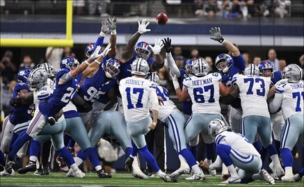 NFL: Dallas Cowboys vencen 40-37 a Giants con gol de campo de Aubrey en tiempo extra