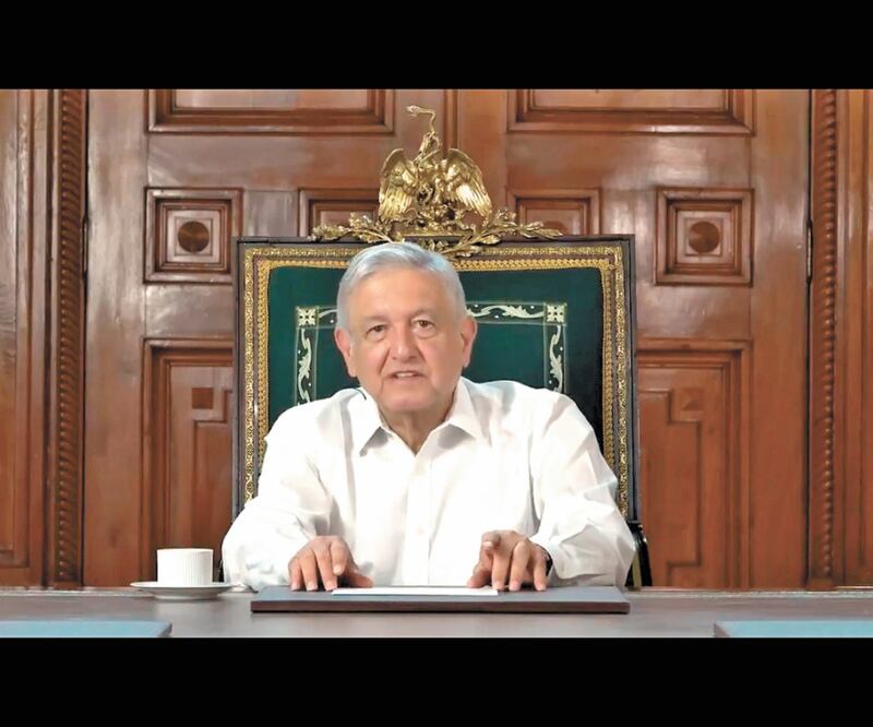 En su mensaje al pueblo estadounidense desde Palacio Nacional, el presidente Andrés M. López Obrador habló de los lazos entre México y Estados Unidos. Foto: TOMADO DE VIDEO