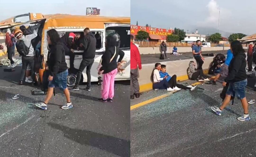 Foto: Los pasajeros salieron por las ventanas de la unidad; también se reportan heridos