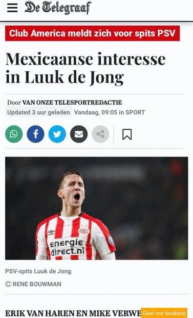 América buscaría a Luuk de Jong