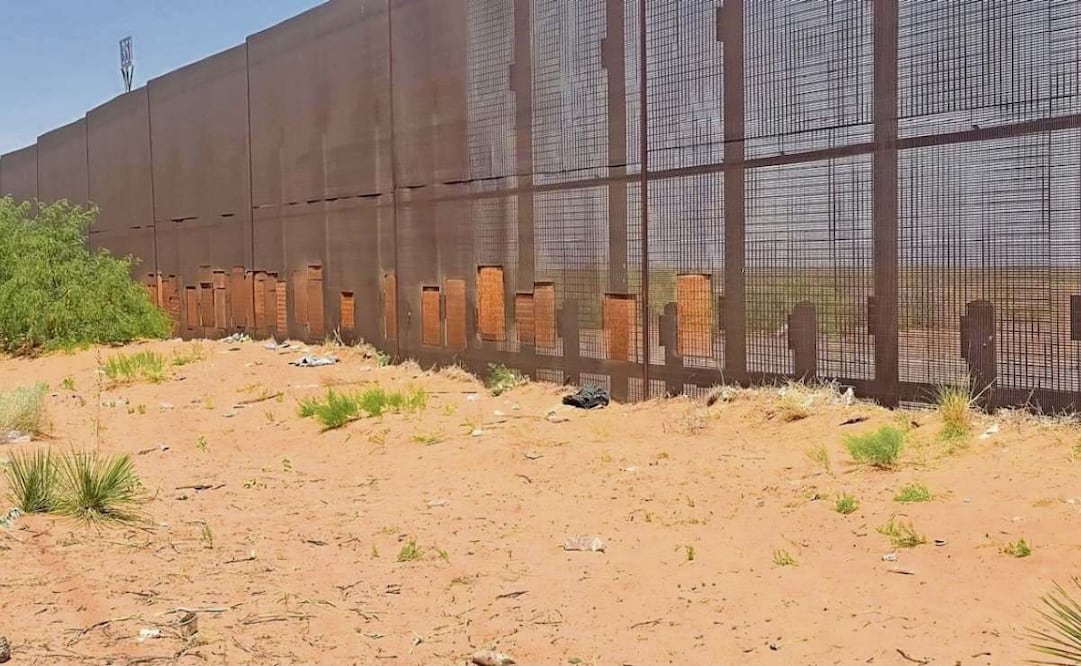 En el muro que divide a México y Estados Unidos se observan varios tramos donde la malla ha sido cortada, parchada y vuelta a cortar para el cruce de migrantes. (30/01/2025) Foto: Paola Gamboa | El Universal