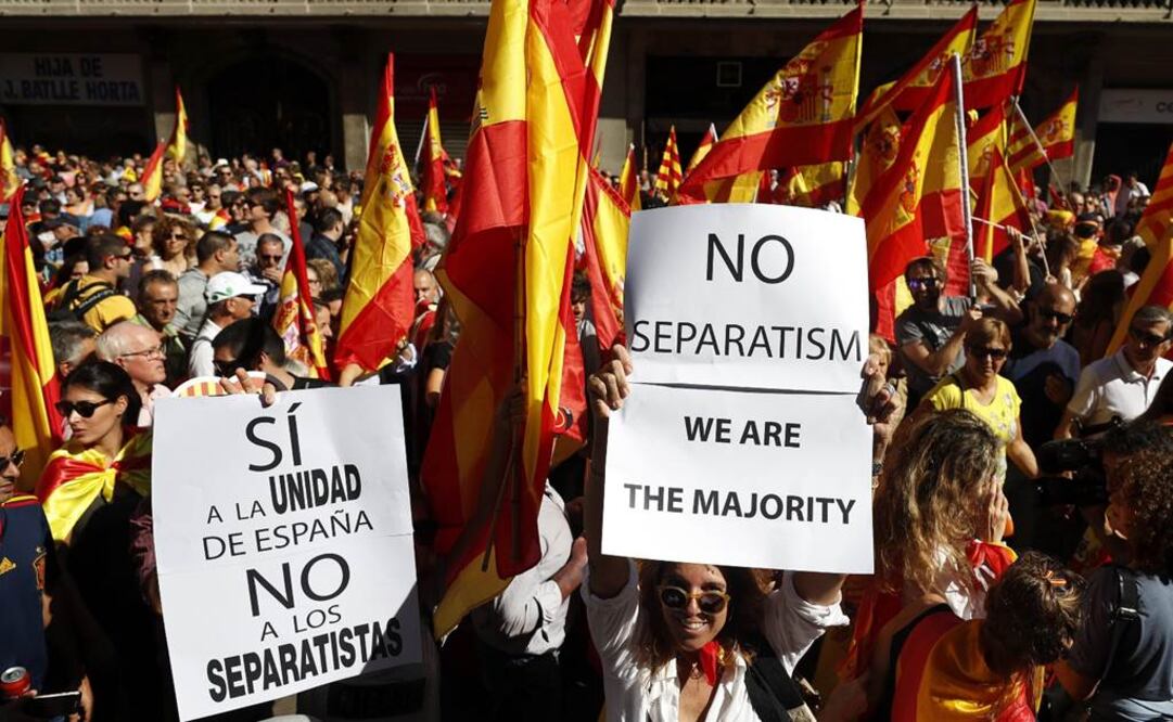 Una manifestación en favor a la unidad de España en Barcelona. Foto: EFE