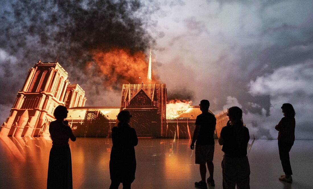 Notre Dame reabrió sus puertas de antes de su esperada reapertura en diciembre próximo. Foto: EFE/Notre Dame 3D data de Andrew Tallon, Yann Arthus Bertrand y TSVP / Ars Electronica / Magdalena