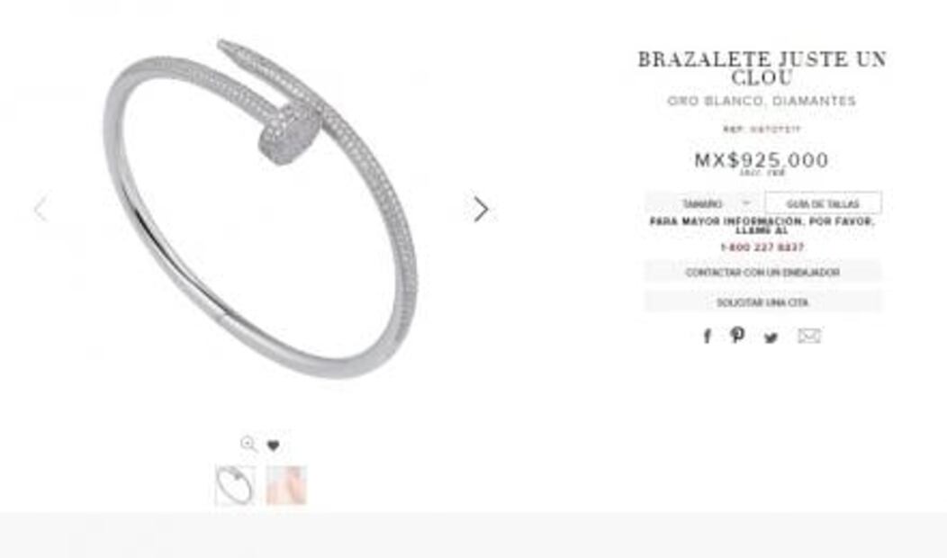 Belinda presume en Instagram pulsera de casi un millón de pesos