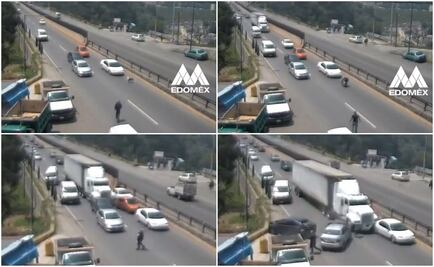 Copiloto rescata a perro en boulevard de Naucalpan, pero provoca una carambola
