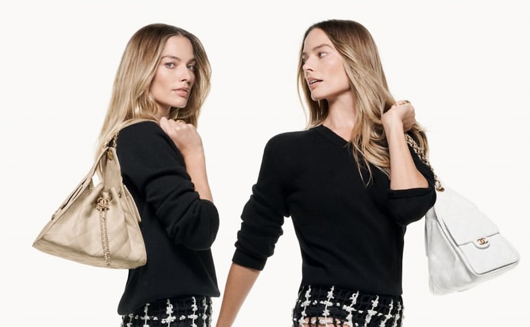 Margot Robbie luce bolso Chanel 25. Foto: Especial