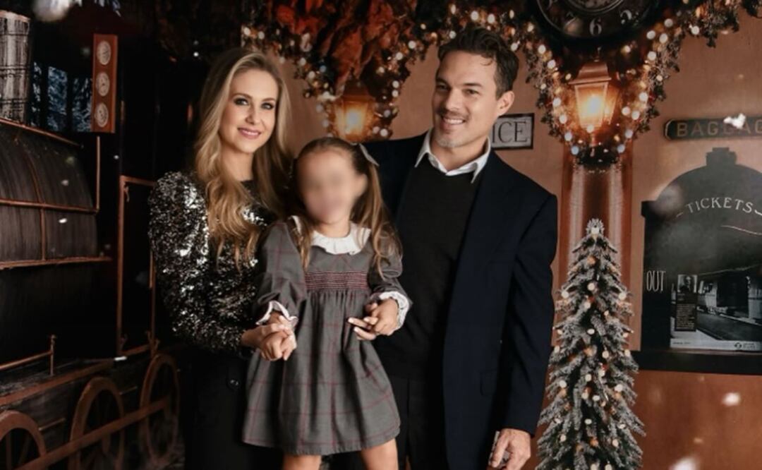 Ingrid Martz y Rodrigo Luque con su hija Martina.