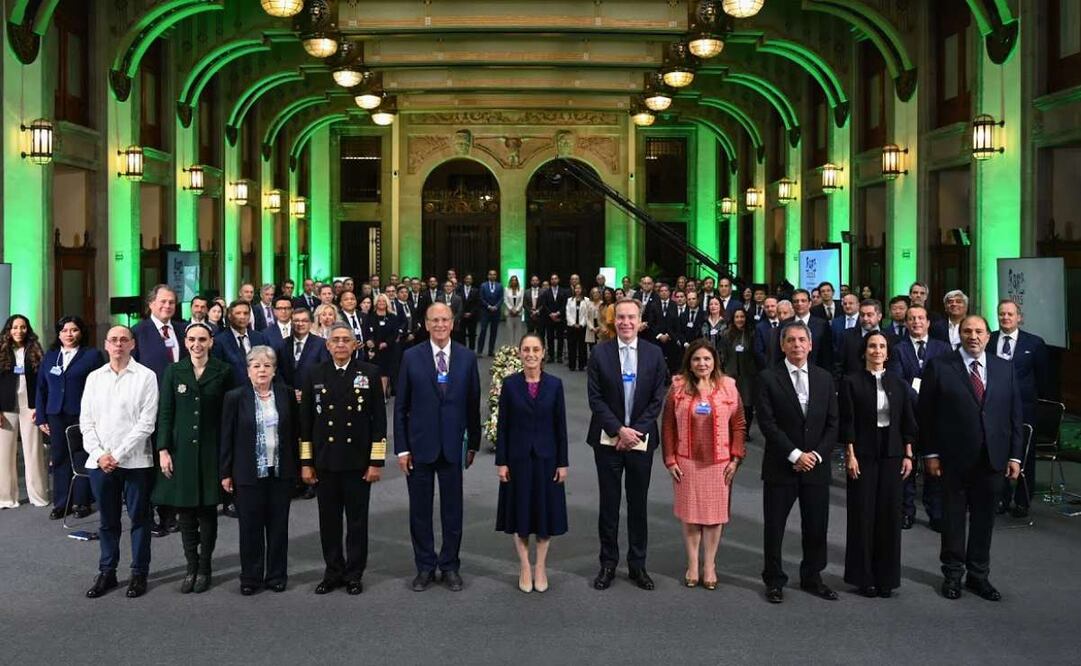 La presidenta Claudia Sheinbaum se reúne en Palacio Nacional con empresarios invitados al Foro Económico Mundial este miércoles 8 de octubre de 2025. Foto: Especial