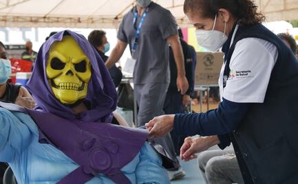 Hasta "Skeletor", villano de He-Man, se vacuna para vencer al Covid en Morelia