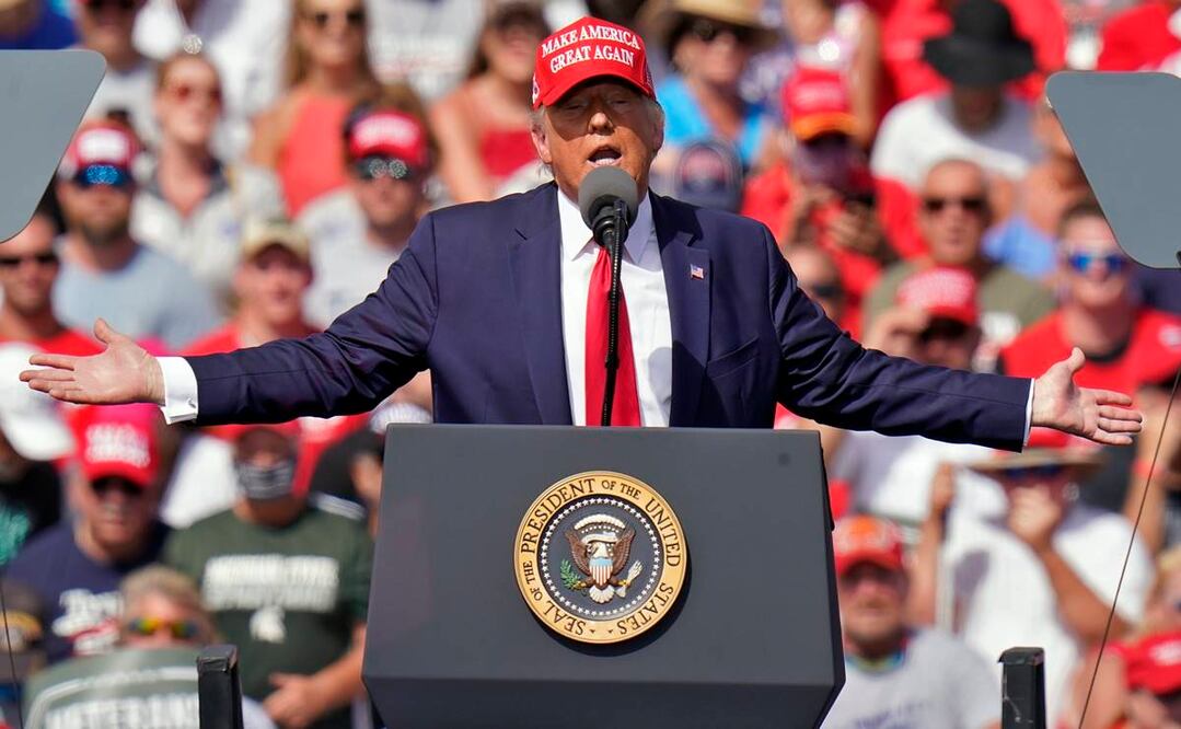 El presidente Donald Trump, durante un acto de campaña ayer en Tampa, Florida. Foto: Chris O'Meara/ AP