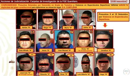 Van 25 detenidos por riña en el estadio Corregidora; cuatro son por tentativa de homicidio: SSPC