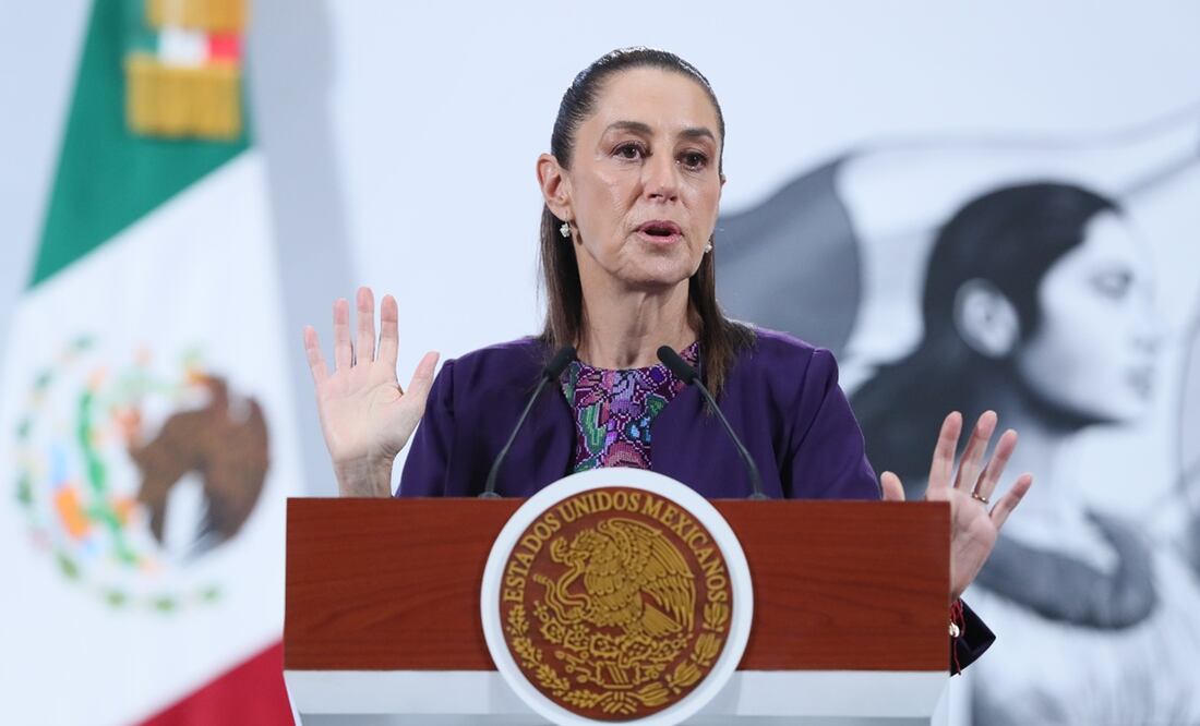 La presidenta de México, Claudia Sheinbaum pardo, durante la mañanera en Palacio Nacional de la Ciudad de México, el jueves 30 de octubre de 2025. Foto: EFE