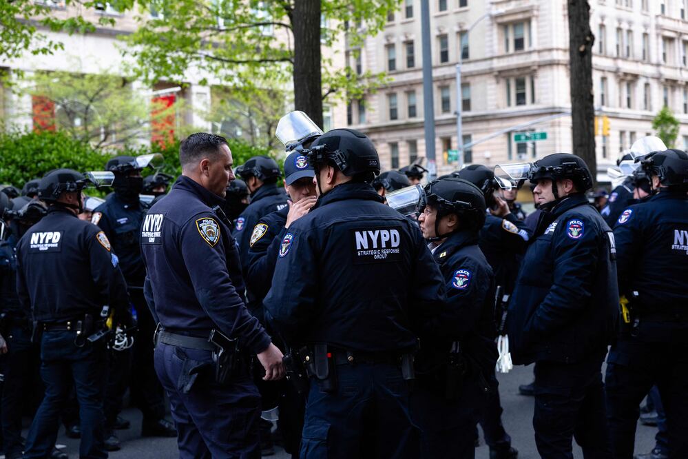 Policías de la Universidad de Columbia. Foto Ilustrativa. (Foto de Michael M. Santiago / GETTY IMAGES NORTEAMÉRICA / Getty Images vía AFP)