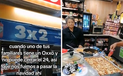 Navidad en el Oxxo: familia acompaña a trabajador durante su turno festivo, video se viraliza