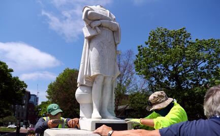 Decapitan una estatua de Cristóbal Colón en Boston