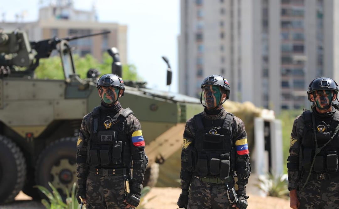 Imagen proveída por el Ministerio para la Defensa de Venezuela de integrantes de la Fuerza Armada Nacional Bolivariana. Foto: Xinhua