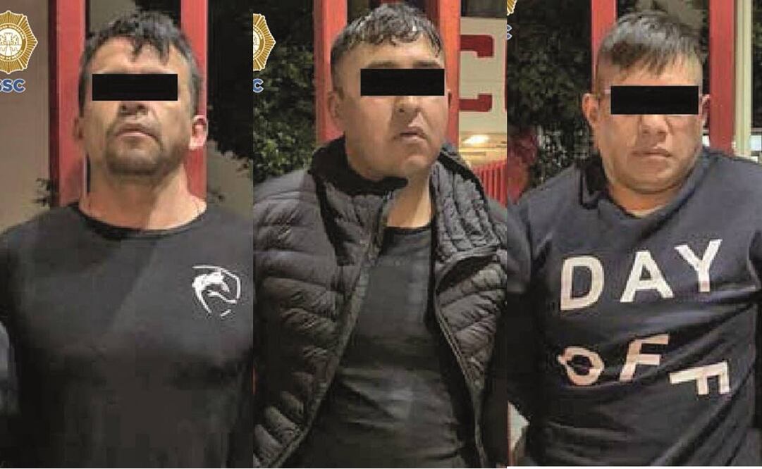 Los tres sujetos detenidos no están relacionados con una célula delictiva, según SSC. Fotos: Especial.
