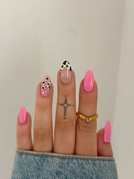 El animal print también se puede adaptar a la manicura francesa. Foto: Instagram @charlotteellennails