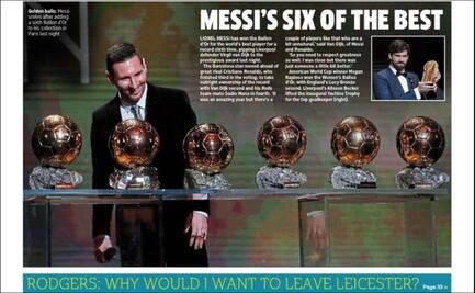 Prensa internacional enaltece el sexto Balón de Oro de Messi