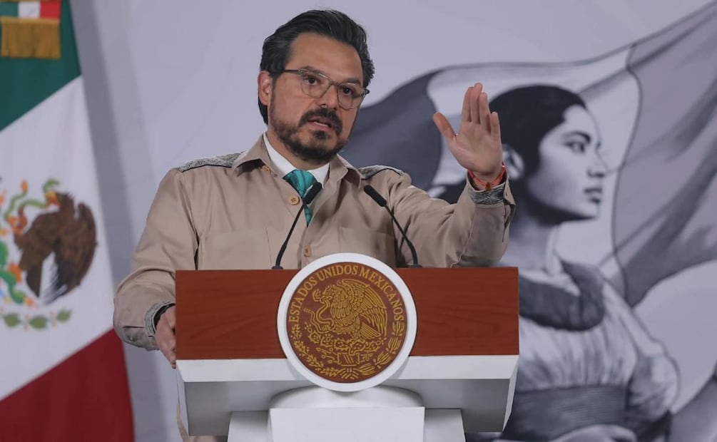 Zoé Robledo, titular del IMSS durante la conferencia de prensa de la presidenta Claudia Sheinbaum (18/08/2026). Foto: Gabriel Pano / EL UNIVERSAL