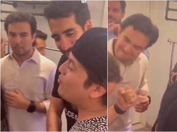 VIDEO: Checo Pérez se echa palomazo con Remmy Valenzuela ¿Lo regañó su esposa?