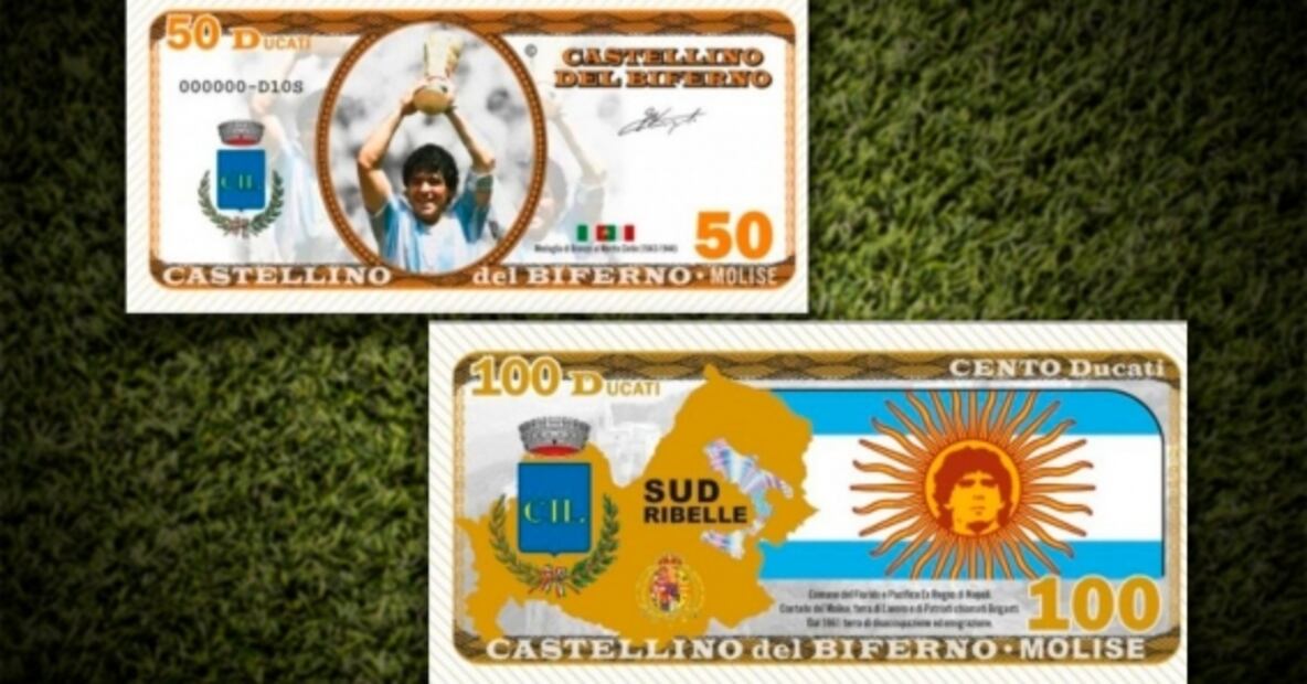 Conoce los primeros billetes y monedas con imágenes de Maradona