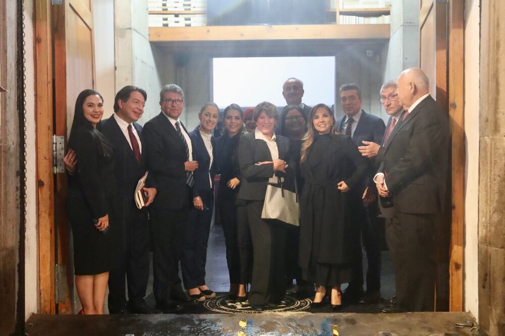 Mario Delgado, Ricardo Monreal, Claudia Sheinbaum, Delfina Gómez, Adán Augusto López, Marina del Pilar, Mara Lezama, Carlos Merino, Citlalli Hernández, entre otros. Fotografía de Valente Rosas EL UNIVERSAL
