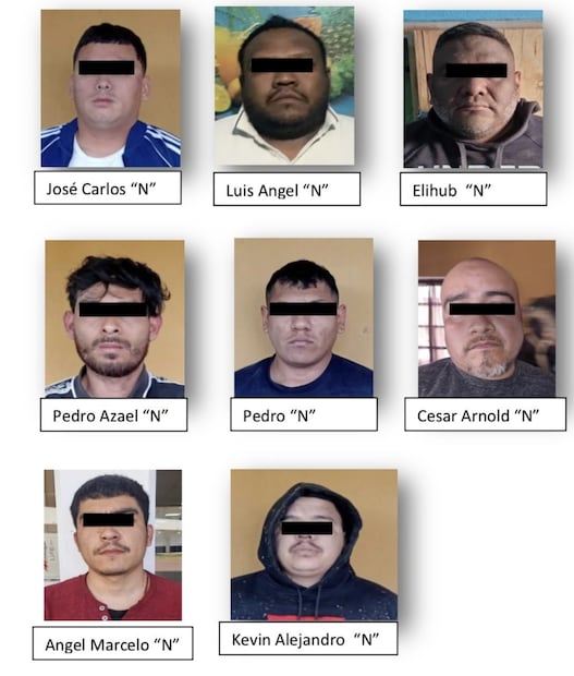 Integrantes del Cártel del Golfo detenidos junto a "El Lexus". Foto: x @OHarfuch