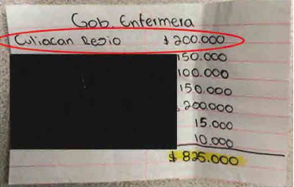 Soborno a  Dámaso Castro Saavedra, "Culiacán Regio". Foto: Acusación del Departamento de Justicia