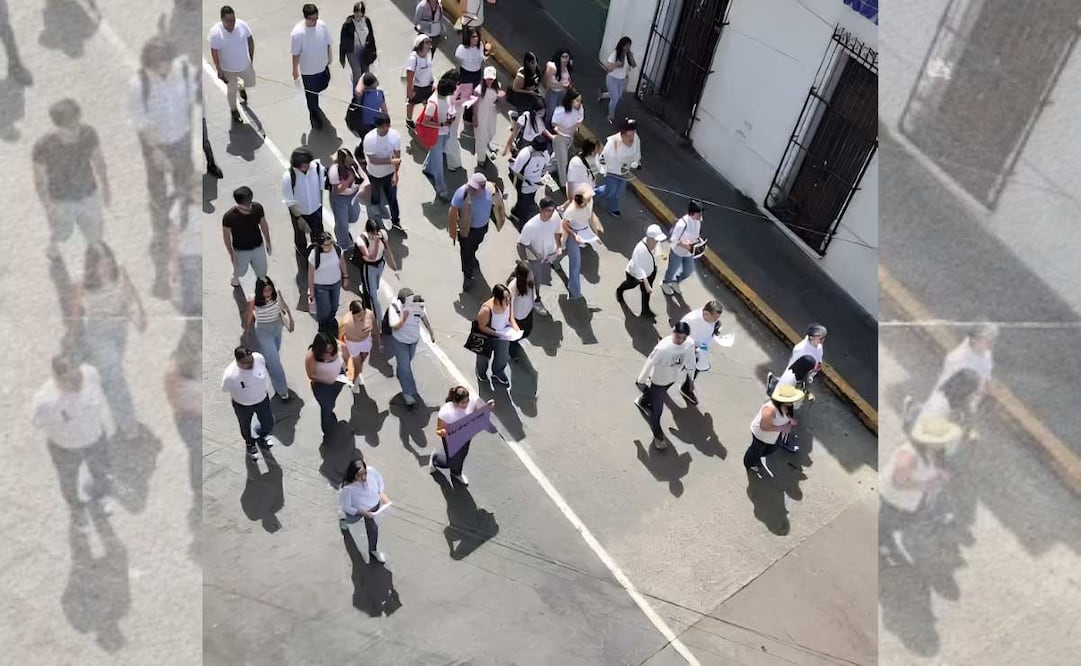 Familiares, amigos, profesores y estudiantes de la Universidad Veracruzana se manifestaron exigiendo justicia por el asesinato de Melanie Michelle. | Foto: Captura de pantalla.