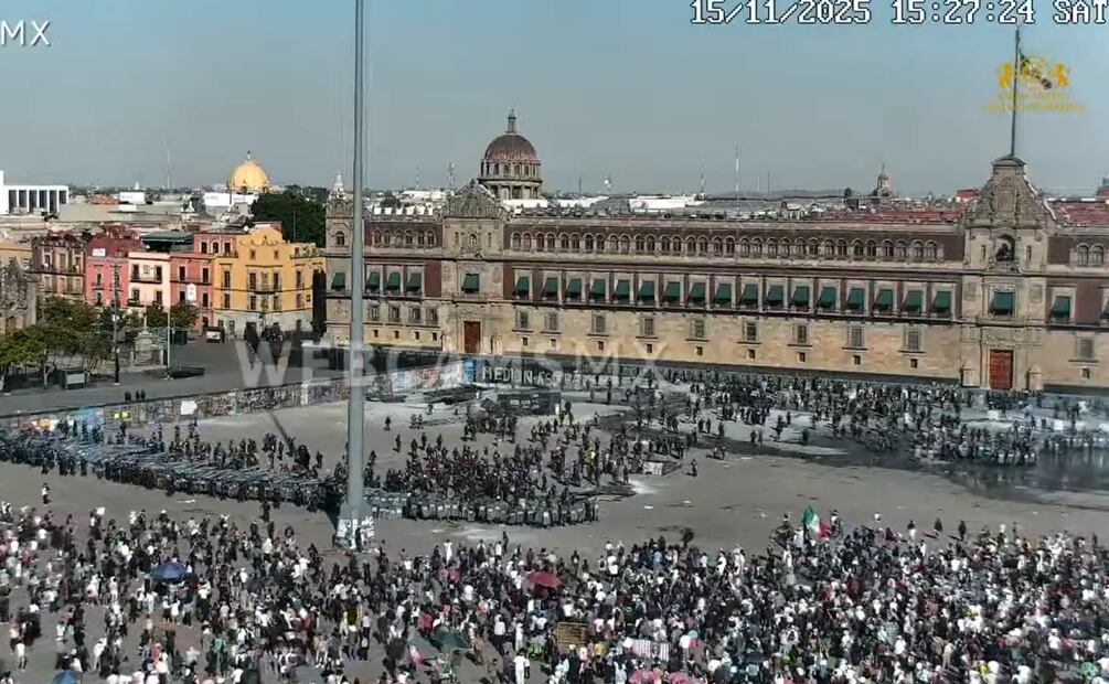 Webcams de México recorre avance de los manifestantes de la marcha de la Generación Z (15/11/2025). Foto: Captura de pantalla