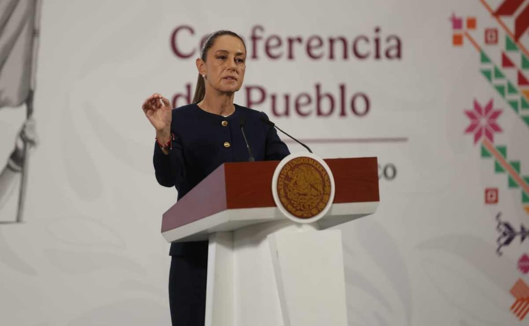 Claudia Sheinbaum, presidenta de México, durante la mañanera del 20 de octubre del 2025. Foto: Francisco Rodríguez / EL UNIVERSAL