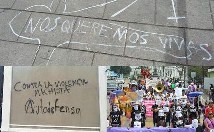 Marcha contra la violencia a la mujer en Oaxaca