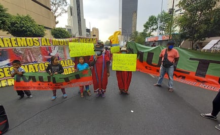 Triquis se manifiestan en la CDMX; piden a AMLO apoyo para regresar a Tierra Blanca