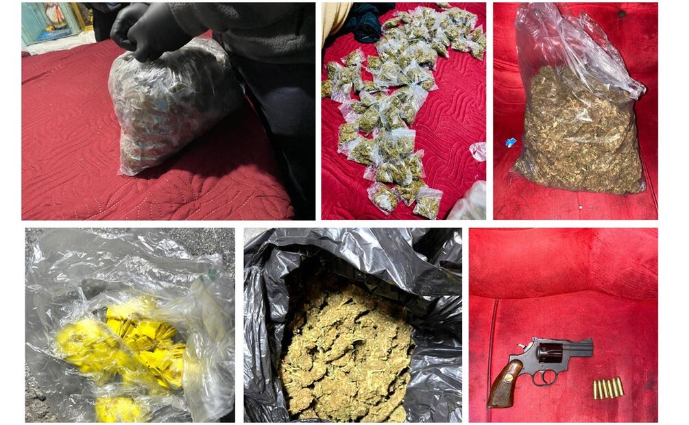 Detienen a 5 personas y les fueron aseguradas dosis de marihuana a granel, cocaína en piedra, un arma corta y seis cartuchos útiles en la alcaldía Iztapalapa. Foto: Especial