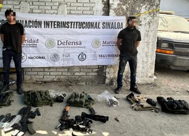 Detienen a tres hombres con armas y vehículo robado en Mazatlán; uno de ellos resultó herido