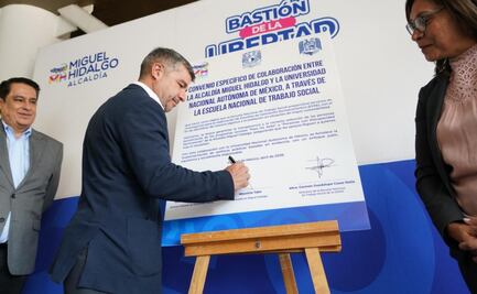Alcalde de Miguel Hidalgo firma convenio con Escuela de Trabajo Social y UNAM; buscan evitar uso político de programas