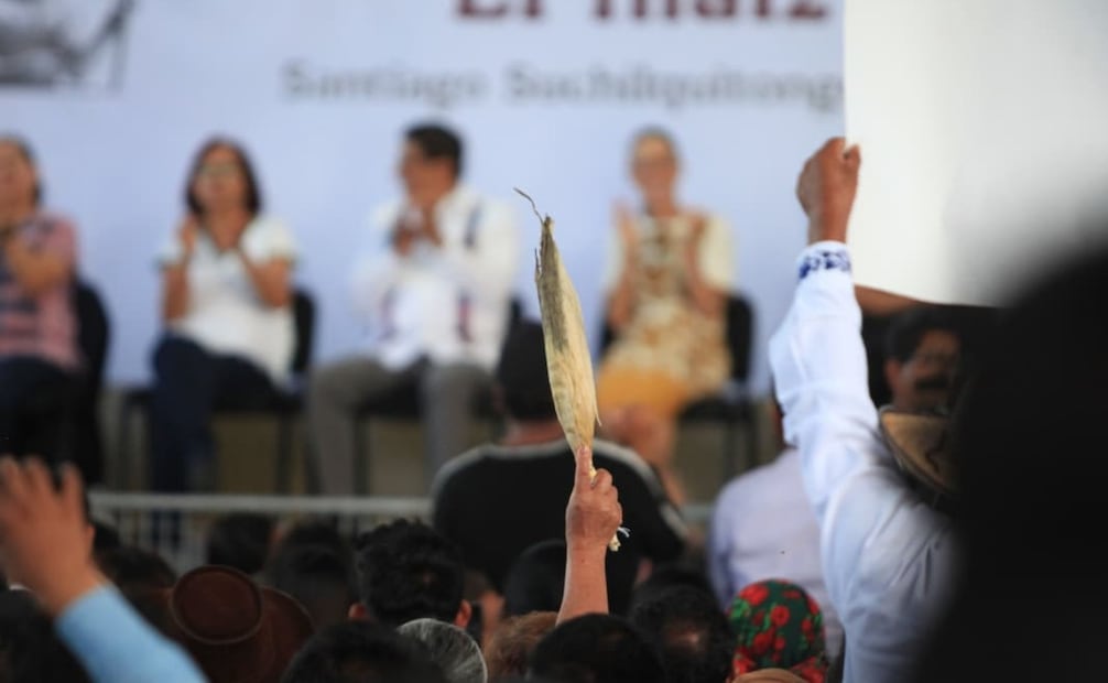 Programa "El maíz es la raíz" en Oaxaca, encabezado por la presidenta de México, Claudia Sheinbaum. Foto: Edwin Hernández / EL UNIVERSAL