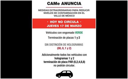 Entérate. ¿Qué autos no circulan hoy por Contingencia?