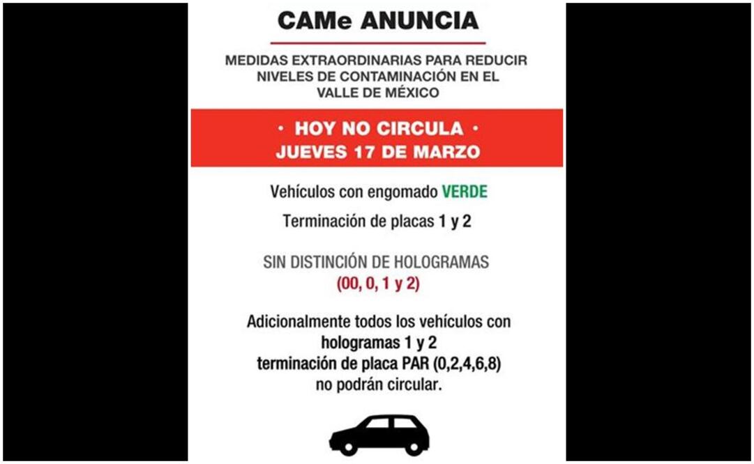 Entérate. ¿Qué autos no circulan hoy por Contingencia?
