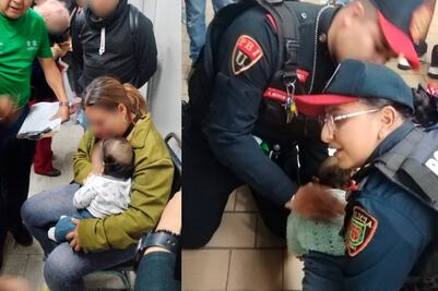 Policías ayudan a bebé que tenía problemas para respirar en la estación Constitución de 1917 del Metro CDMX