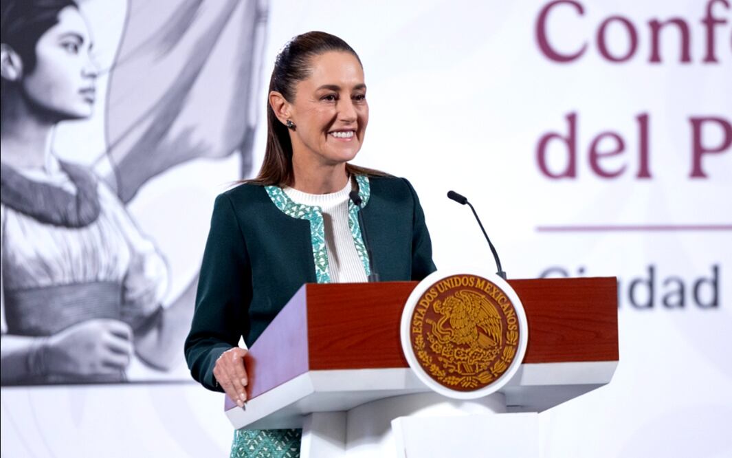 La presidenta Claudia Sheinbaum durante la mañanera del miércoles 26 de noviembre de 2025. Foto: cortesía Presidencia