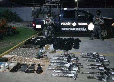 Decomisan arsenal y droga en Reynosa, Tamaulipas