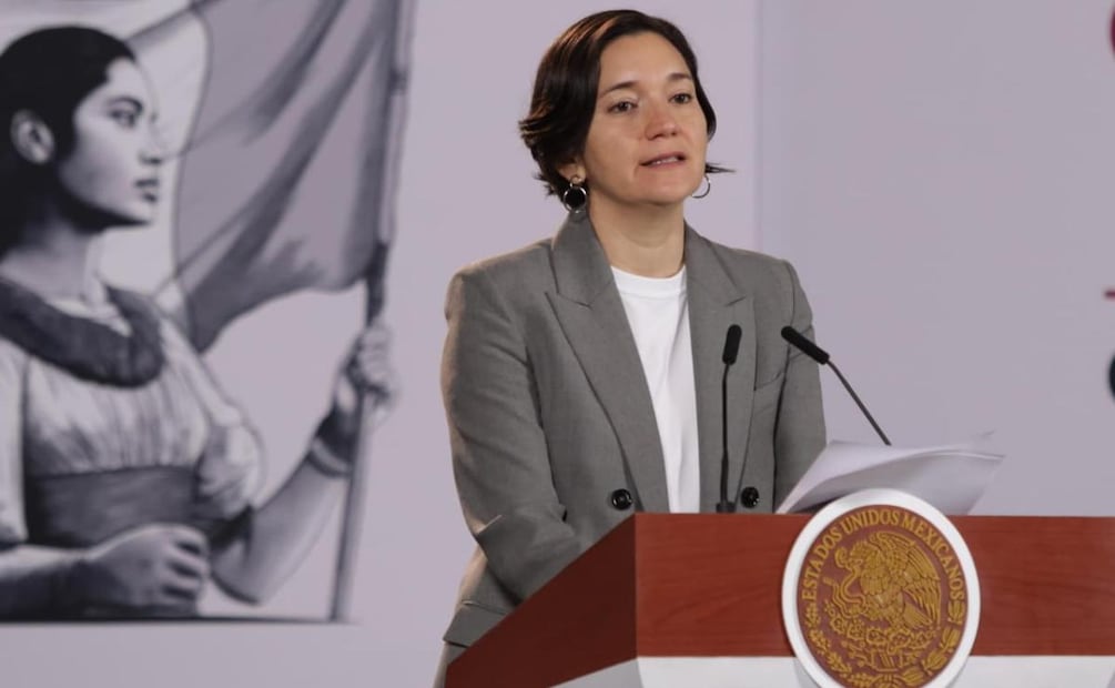 Marcela Figueroa Franco, titular del SESNSP, en la “Mañanera del Pueblo” del 8 de septiembre del 2026 en Palacio Nacional. Foto: Carlos Mejía / EL UNIVERSAL