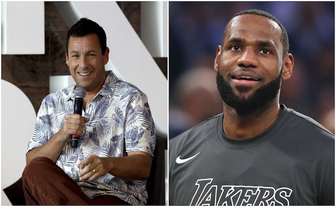 Adam Sandler y LeBron James. Fotos: AP